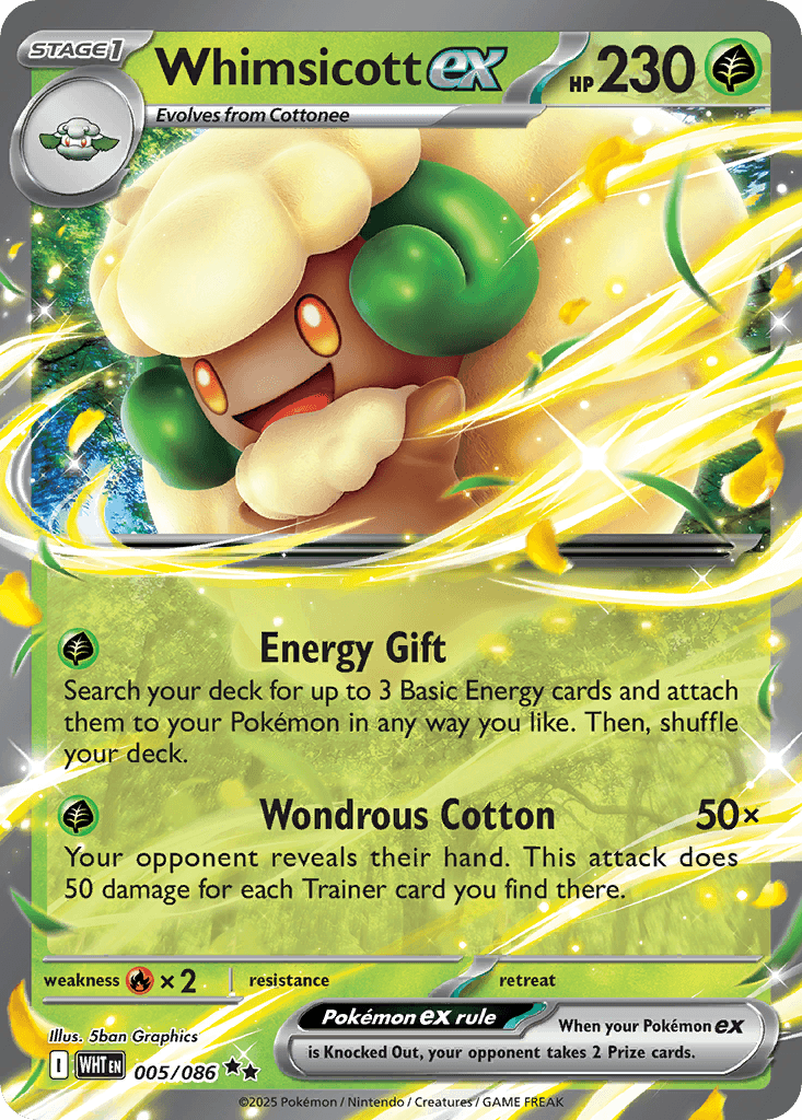 Whimsicott ex Pokémon card