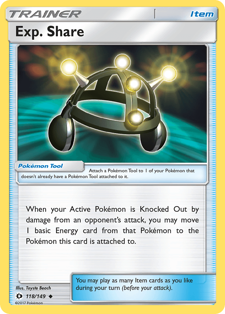 Exp. Share Pokémon card