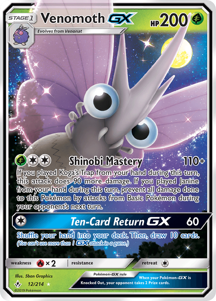 Venomoth-GX Pokémon card