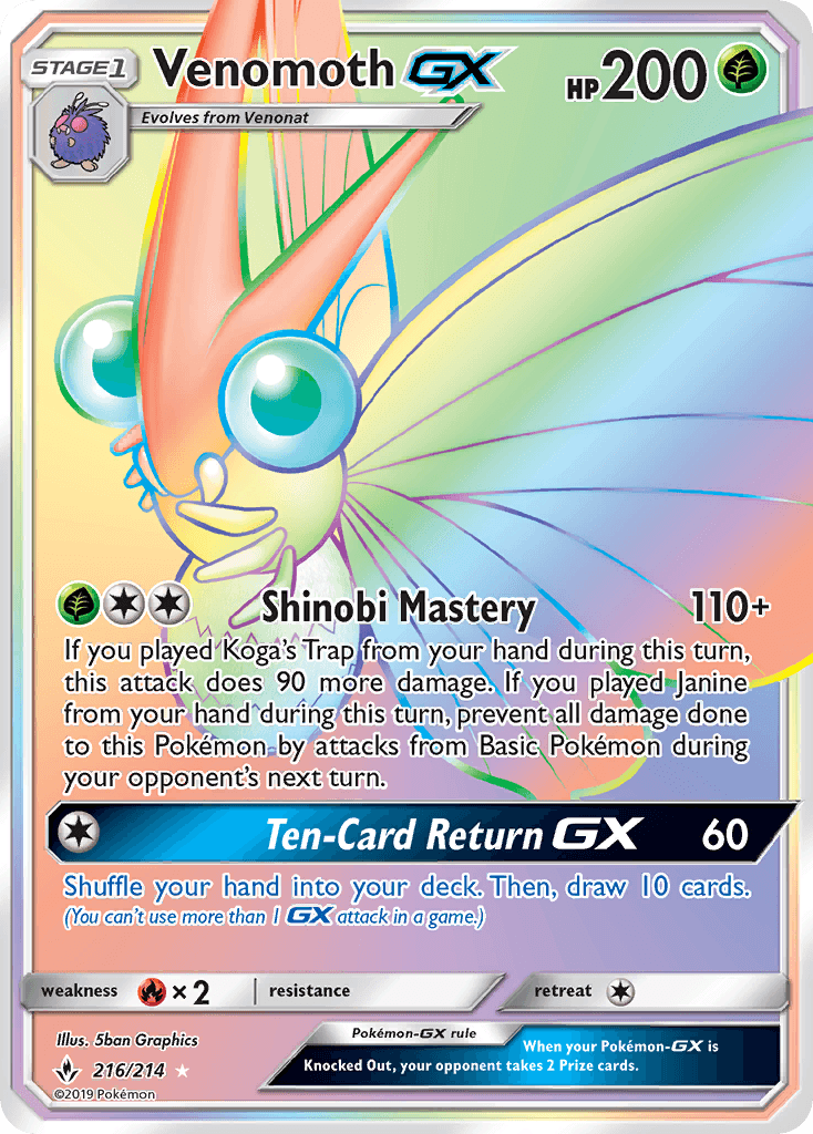Venomoth-GX Pokémon card