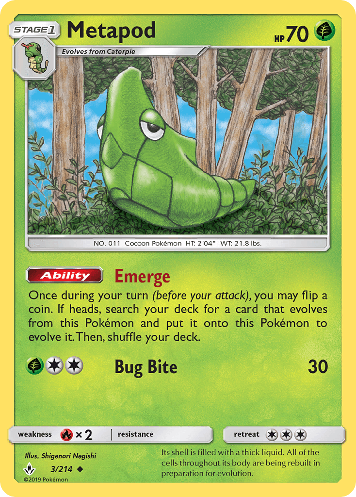 Metapod Pokémon card