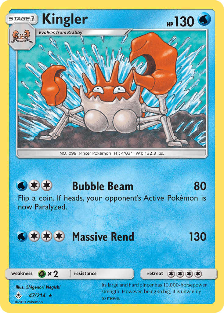 Kingler Pokémon card