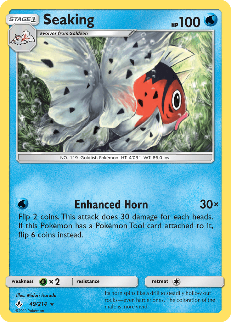 Seaking Pokémon card