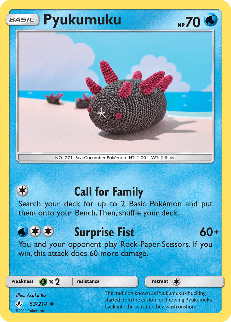 Pyukumuku Pokémon card