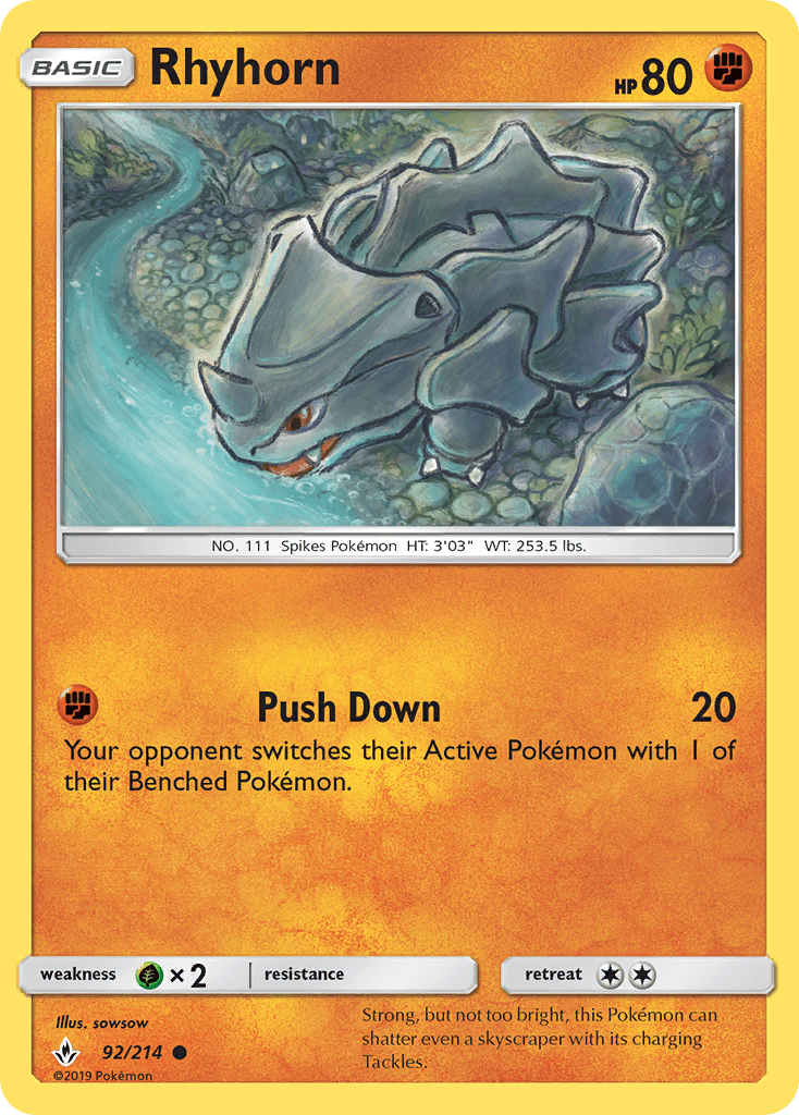 Rhyhorn Pokémon card