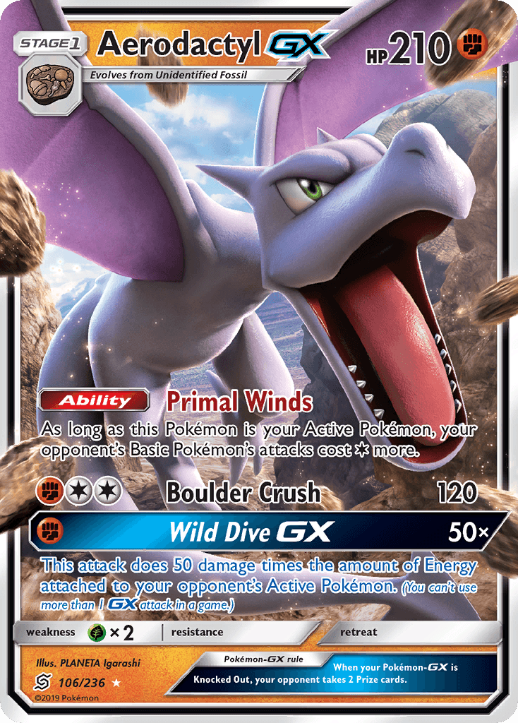 Aerodactyl-GX Pokémon card