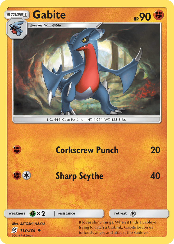 Gabite Pokémon card