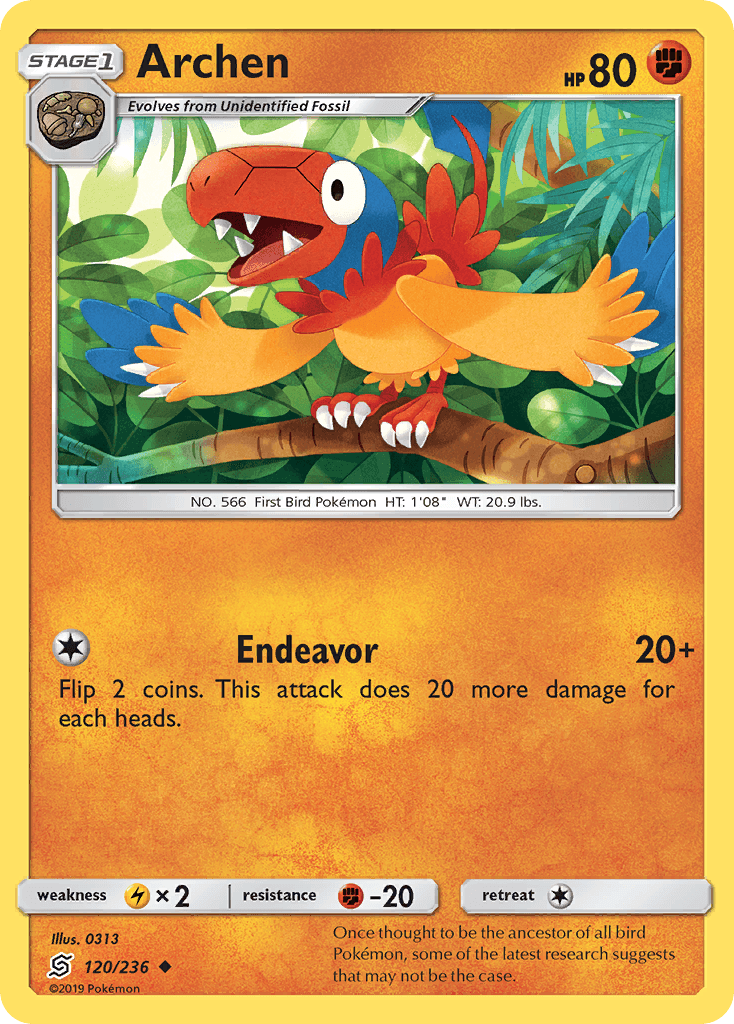 Archen Pokémon card