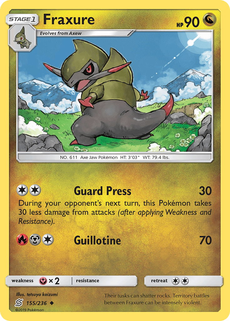 Fraxure Pokémon card