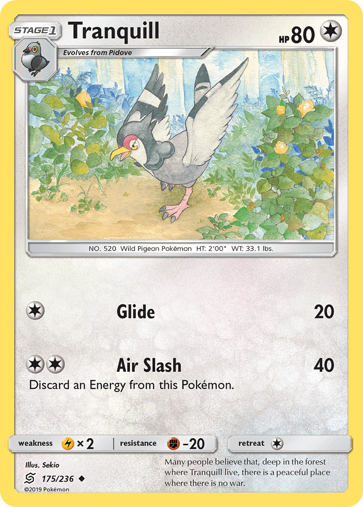 Tranquill Pokémon card