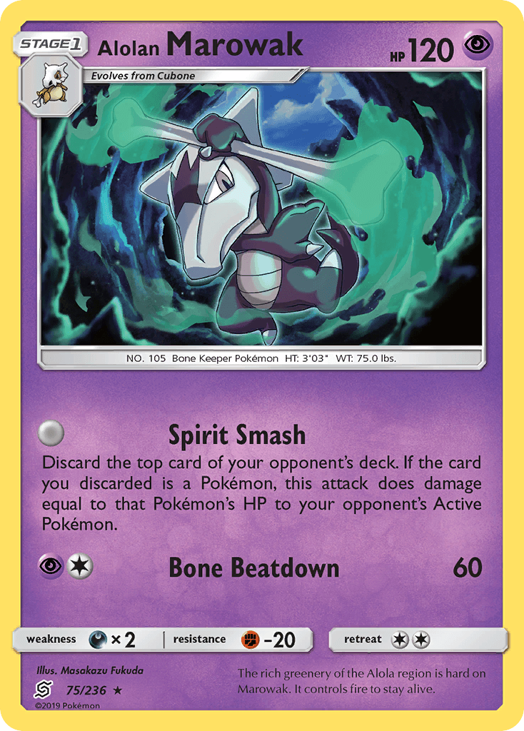 Alolan Marowak Pokémon card