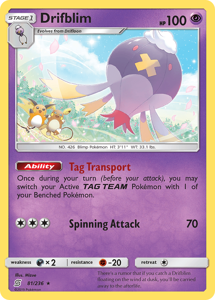 Drifblim Pokémon card