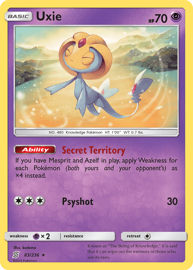 Uxie Pokémon card