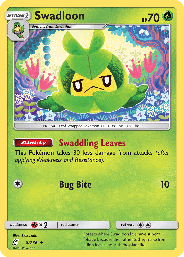 Swadloon Pokémon card