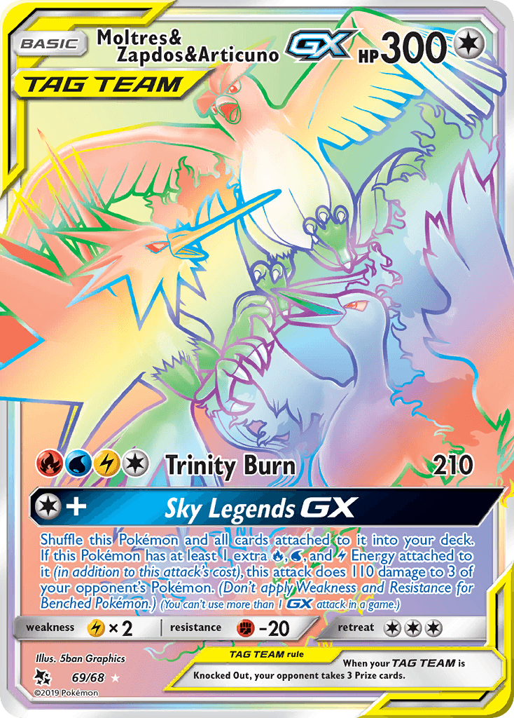 Moltres & Zapdos & Articuno-GX Pokémon card