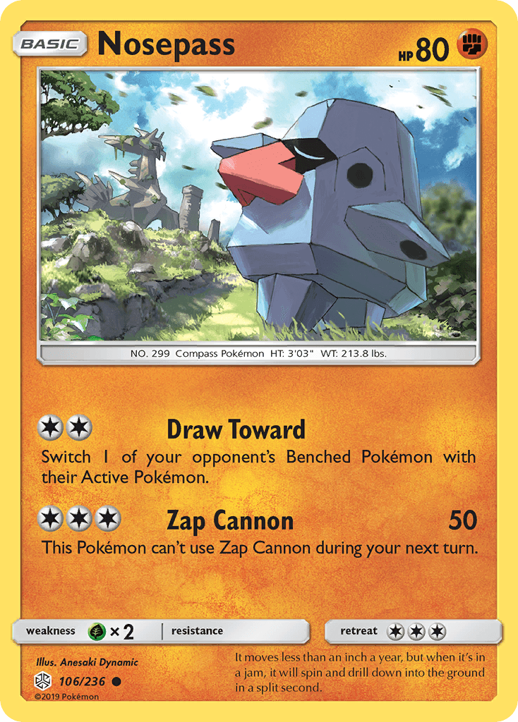 Nosepass Pokémon card