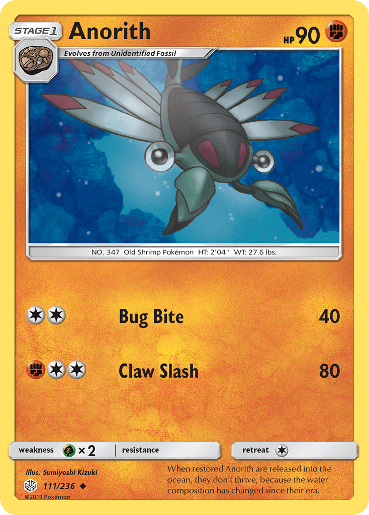 Anorith Pokémon card