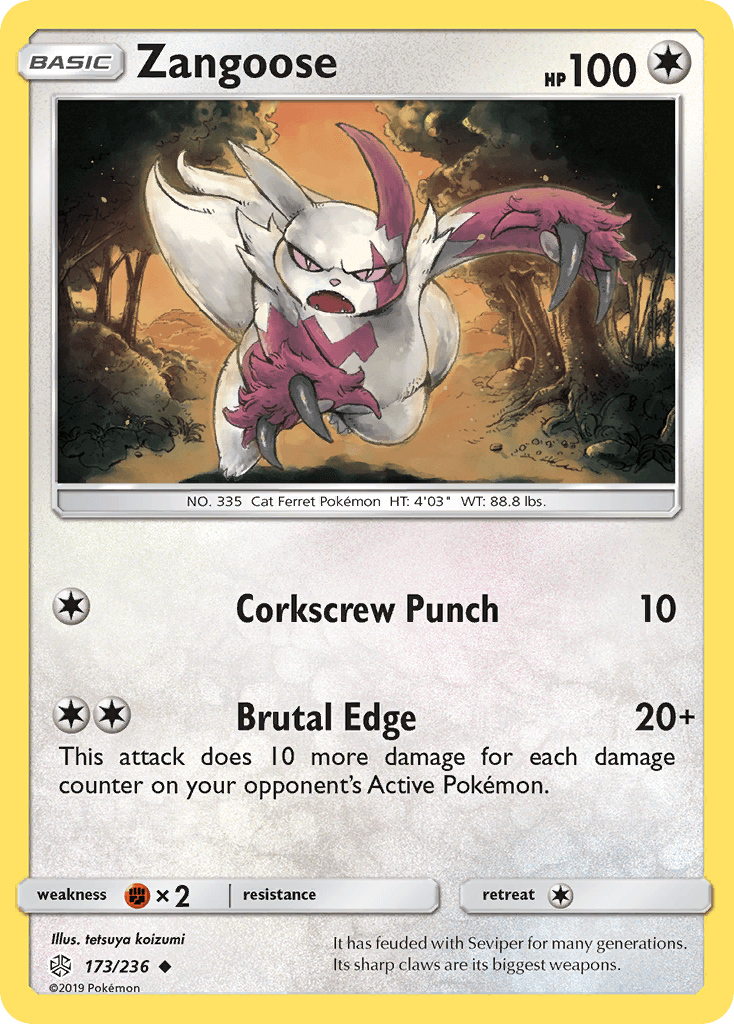 Zangoose Pokémon card