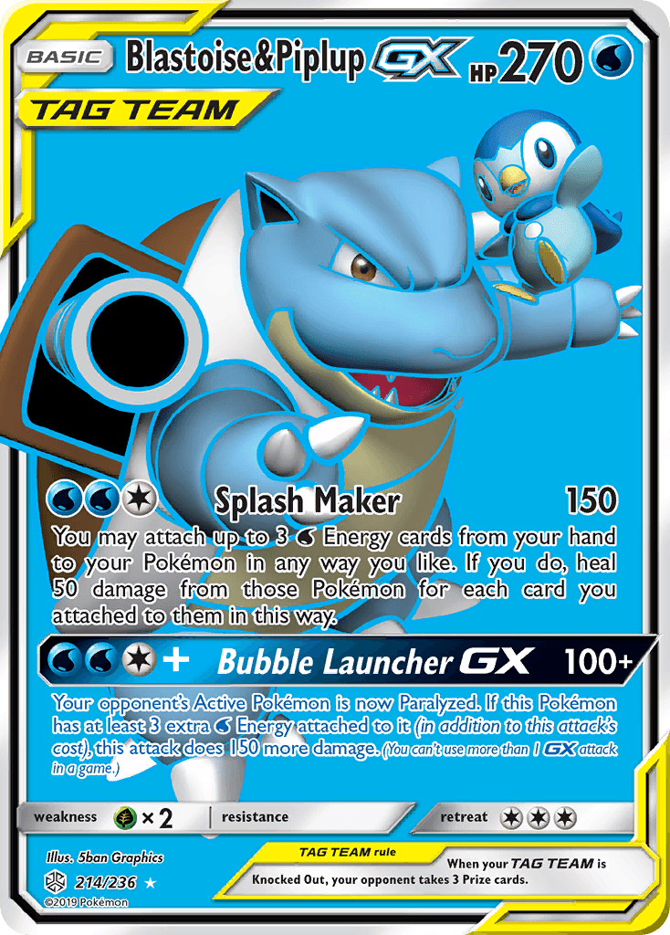 Blastoise & Piplup-GX from Cosmic Eclipse