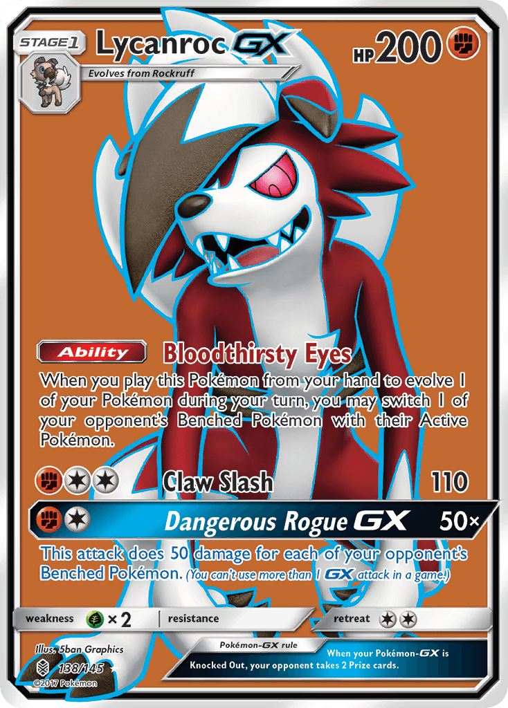 Lycanroc-GX Pokémon card