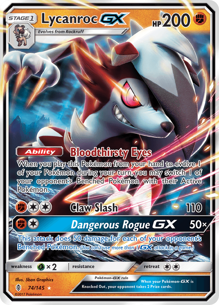 Lycanroc-GX Pokémon card