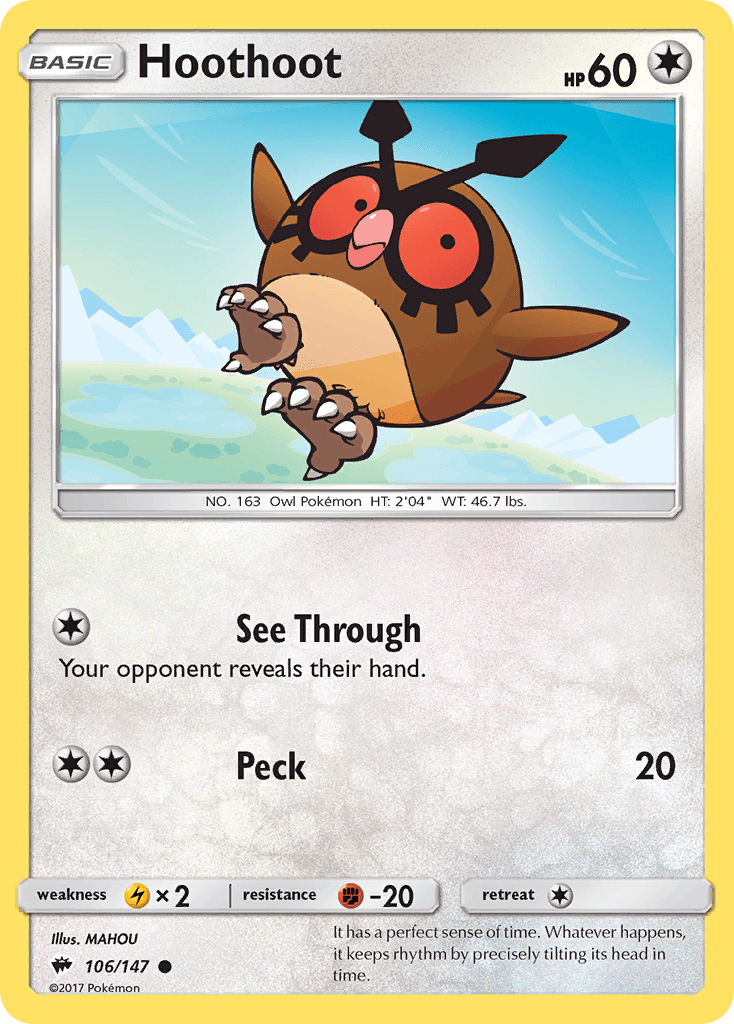 Hoothoot Pokémon card