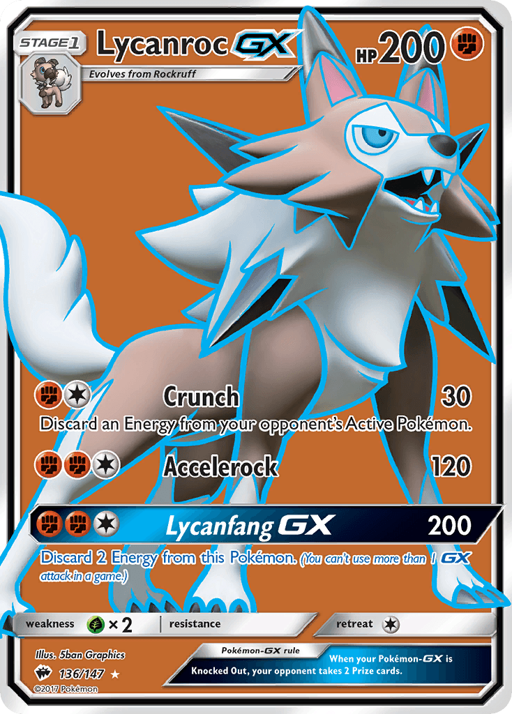 Lycanroc-GX Pokémon card