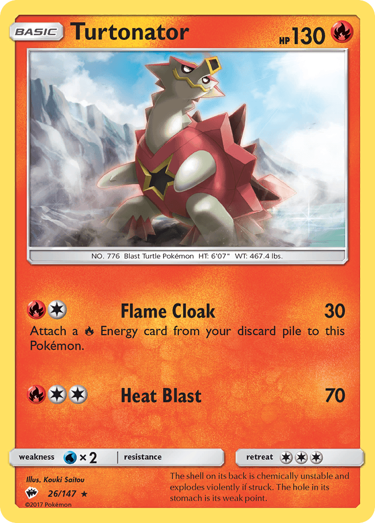Turtonator Pokémon card
