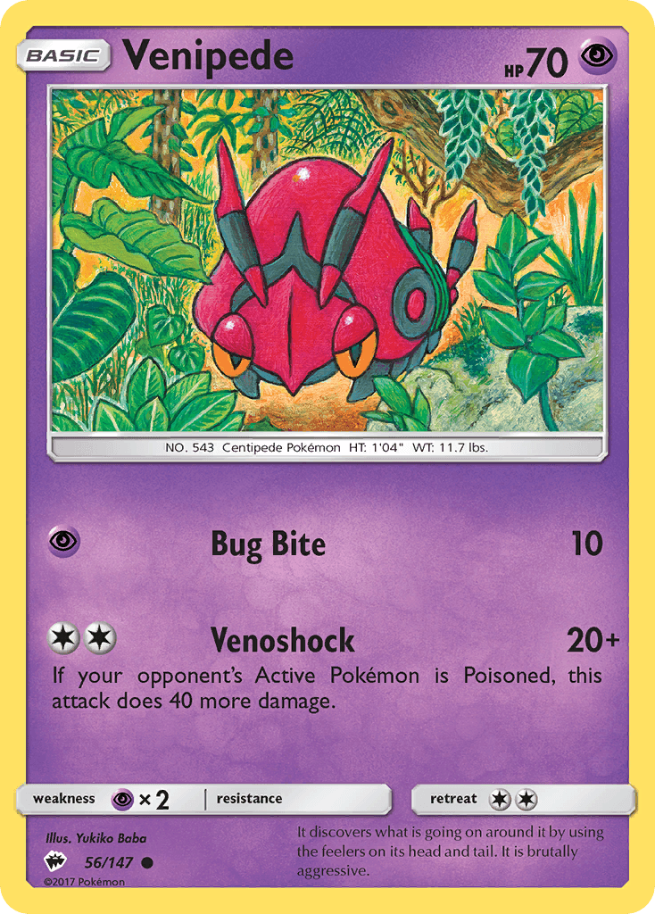 Venipede Pokémon card