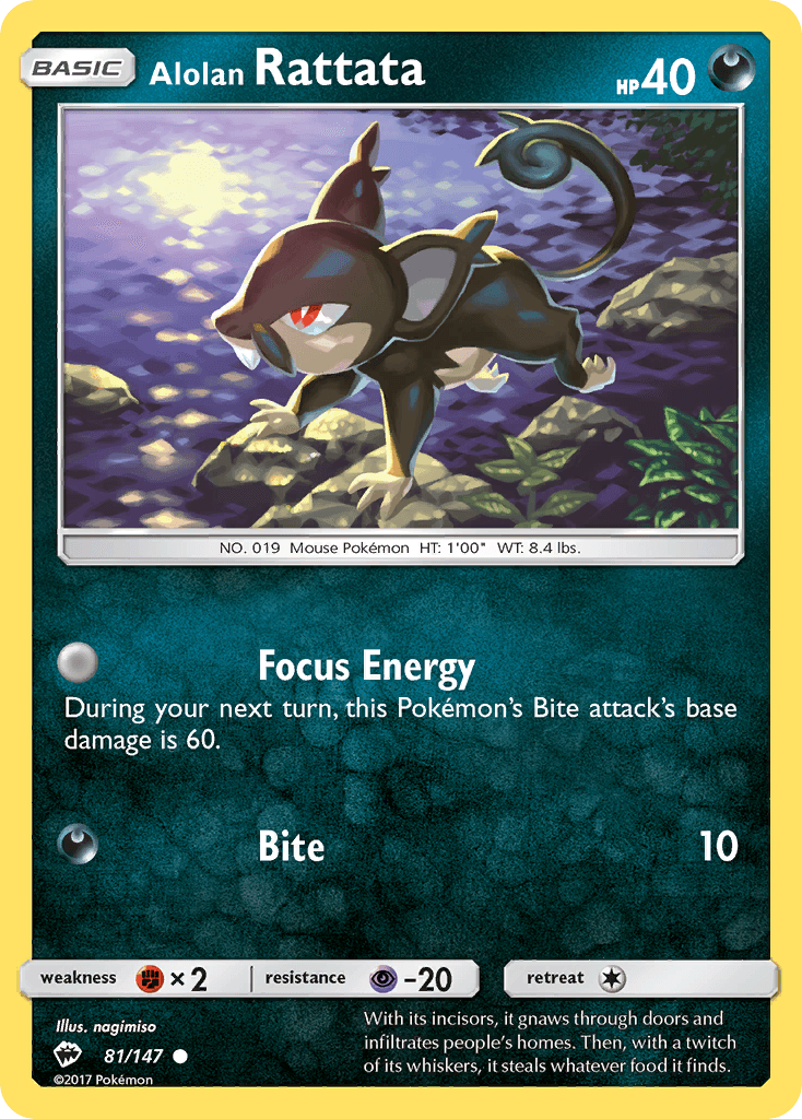 Alolan Rattata Pokémon card