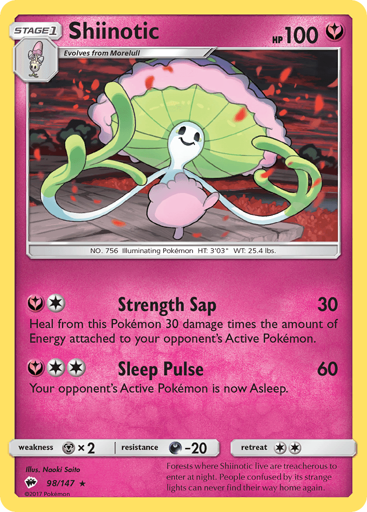 Shiinotic Pokémon card