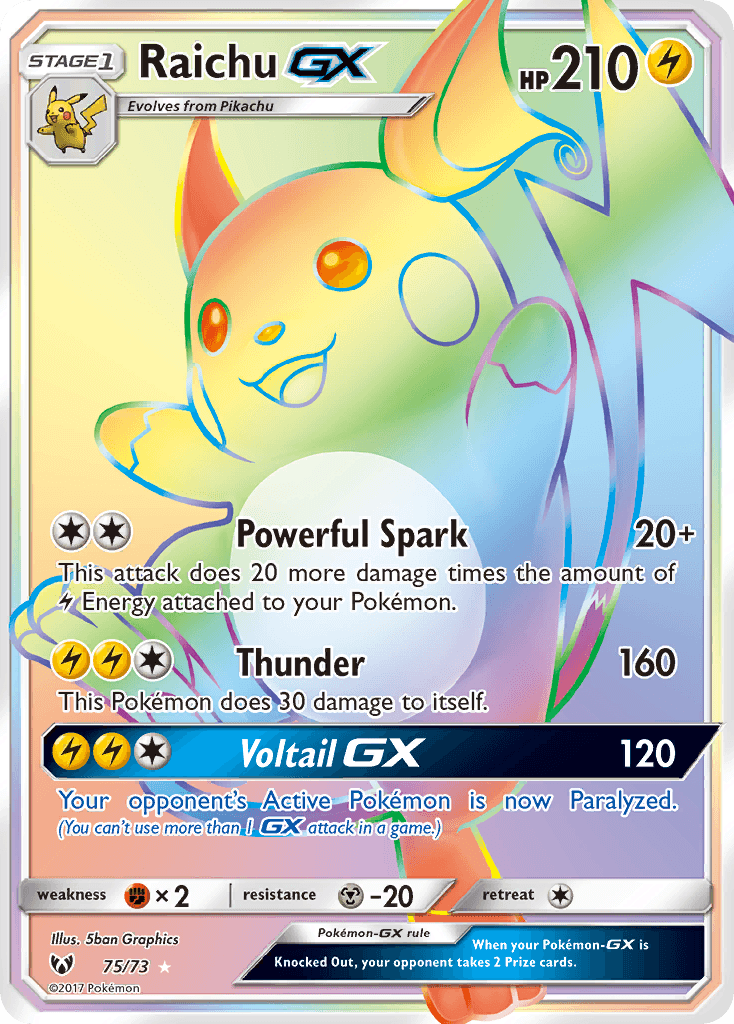 Raichu-GX Pokémon card