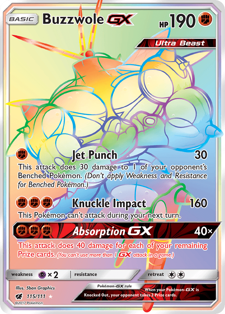 Buzzwole-GX Pokémon card