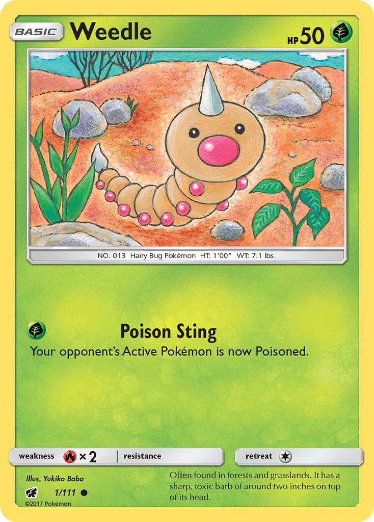Weedle Pokémon card