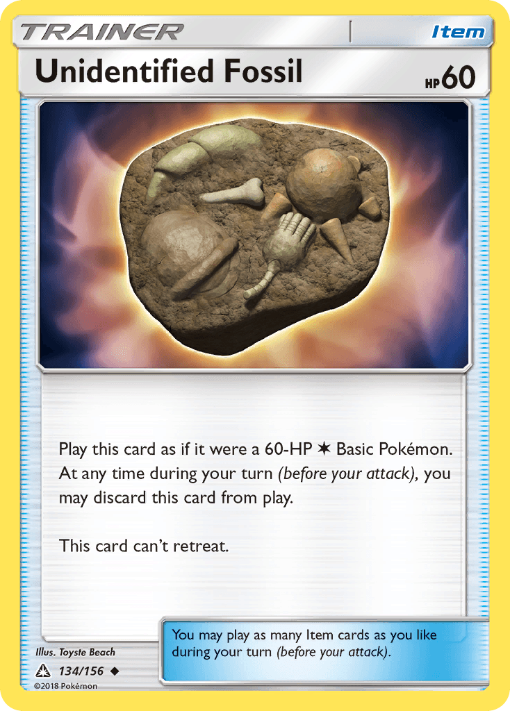 Unidentified Fossil Pokémon card
