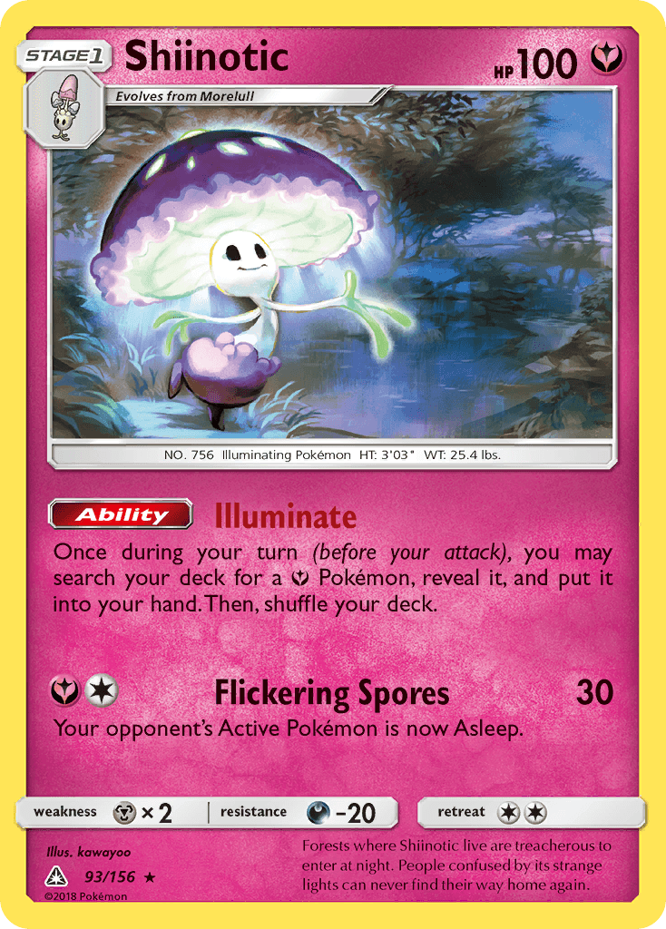 Shiinotic Pokémon card