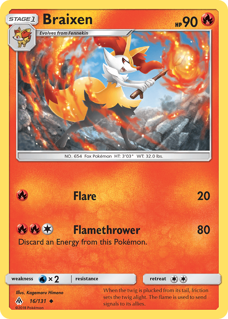 Braixen Pokémon card