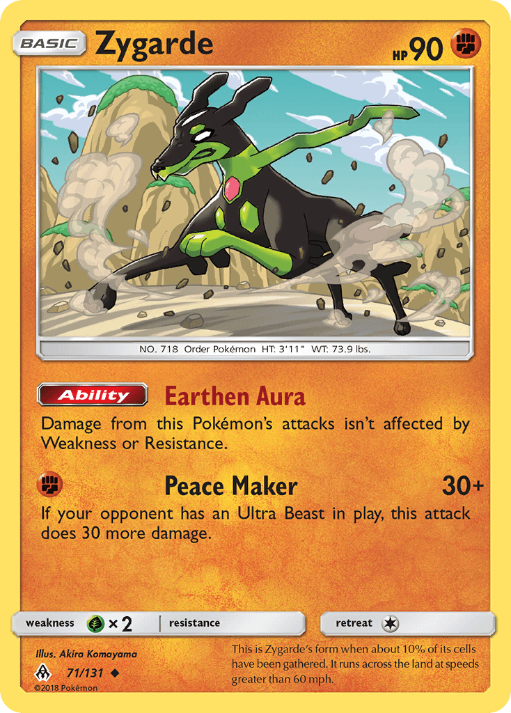 Zygarde Pokémon card