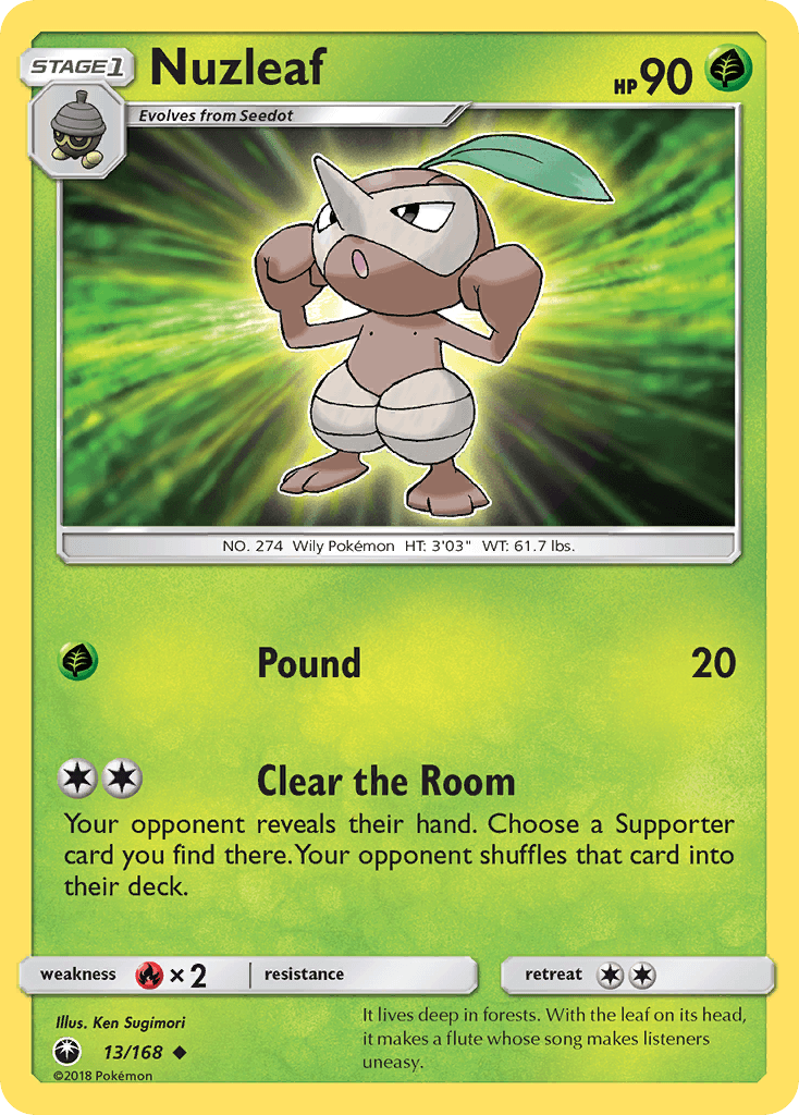 Nuzleaf Pokémon card