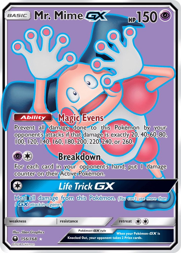 Mr. Mime-GX Pokémon card