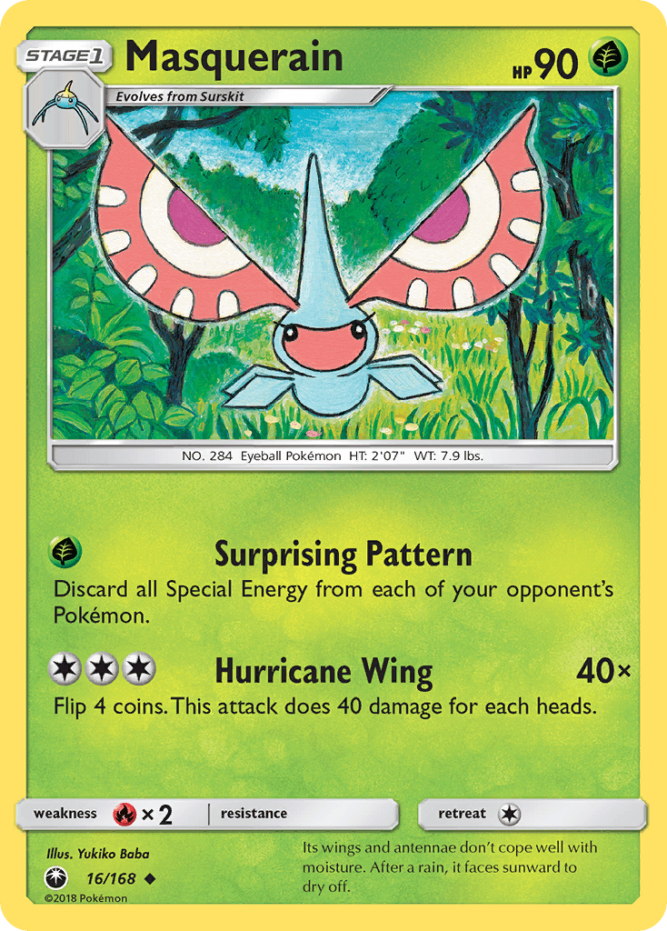 Masquerain Pokémon card