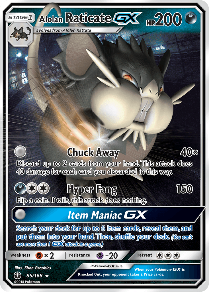 Alolan Raticate-GX Pokémon card