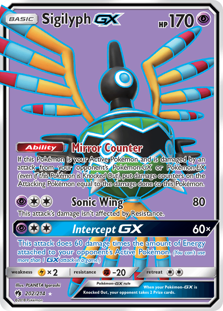 Sigilyph-GX Pokémon card