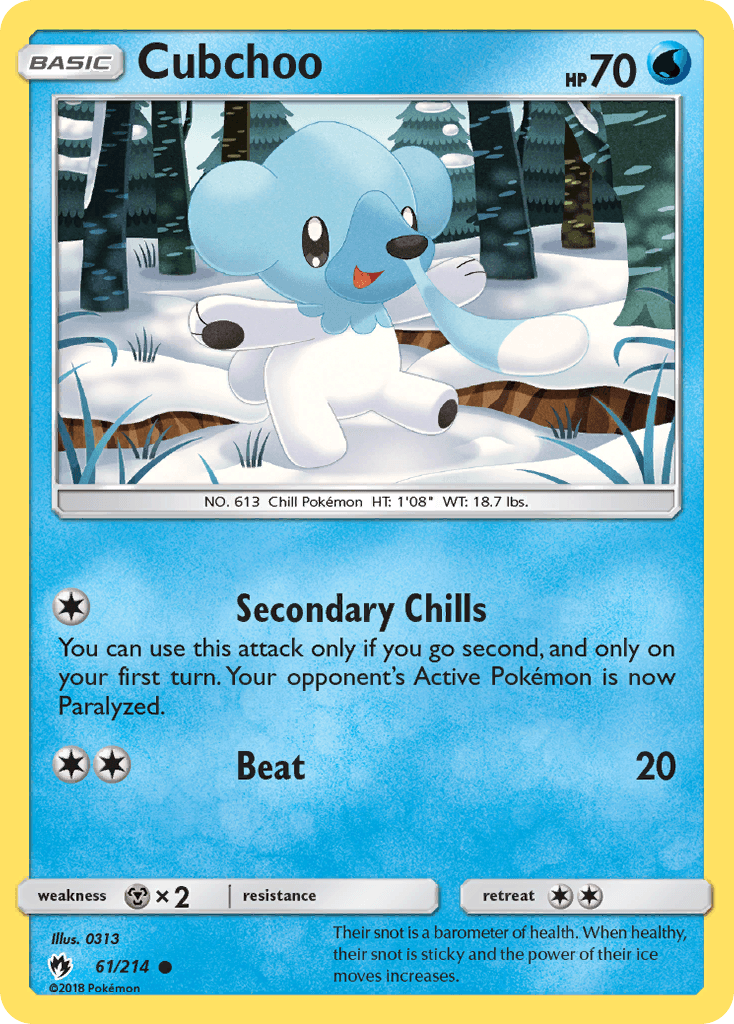 Cubchoo Pokémon card