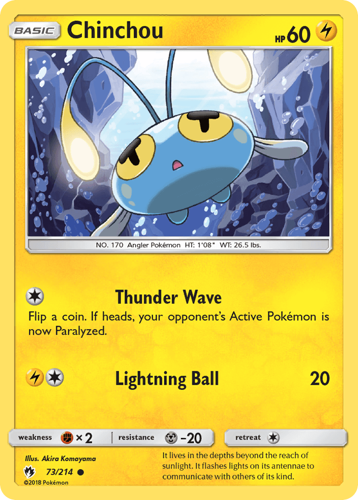 Chinchou Pokémon card