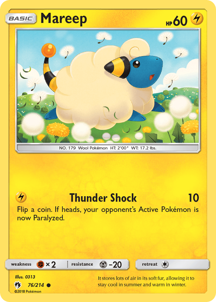 Mareep Pokémon card