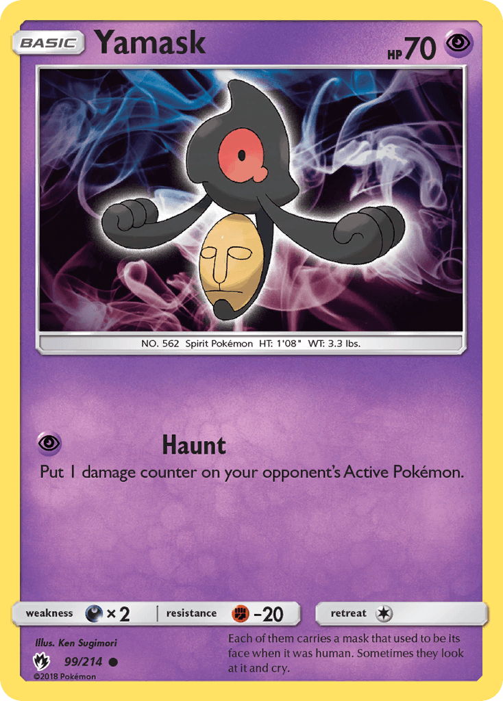 Yamask Pokémon card