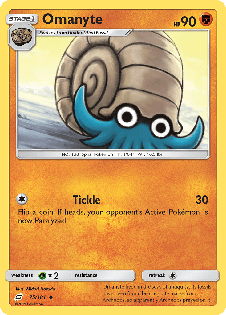Omanyte Pokémon card