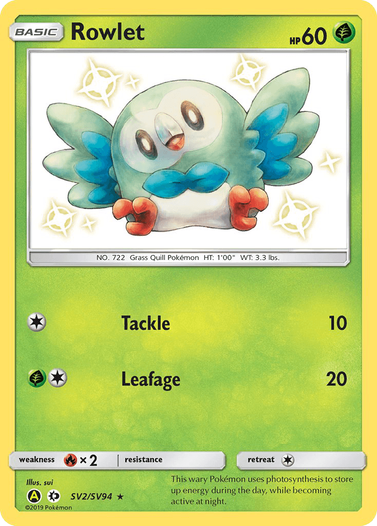 Rowlet Pokémon card