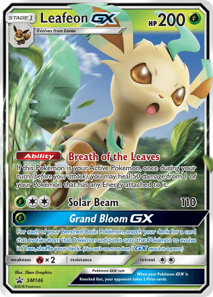 Leafeon-GX Pokémon card